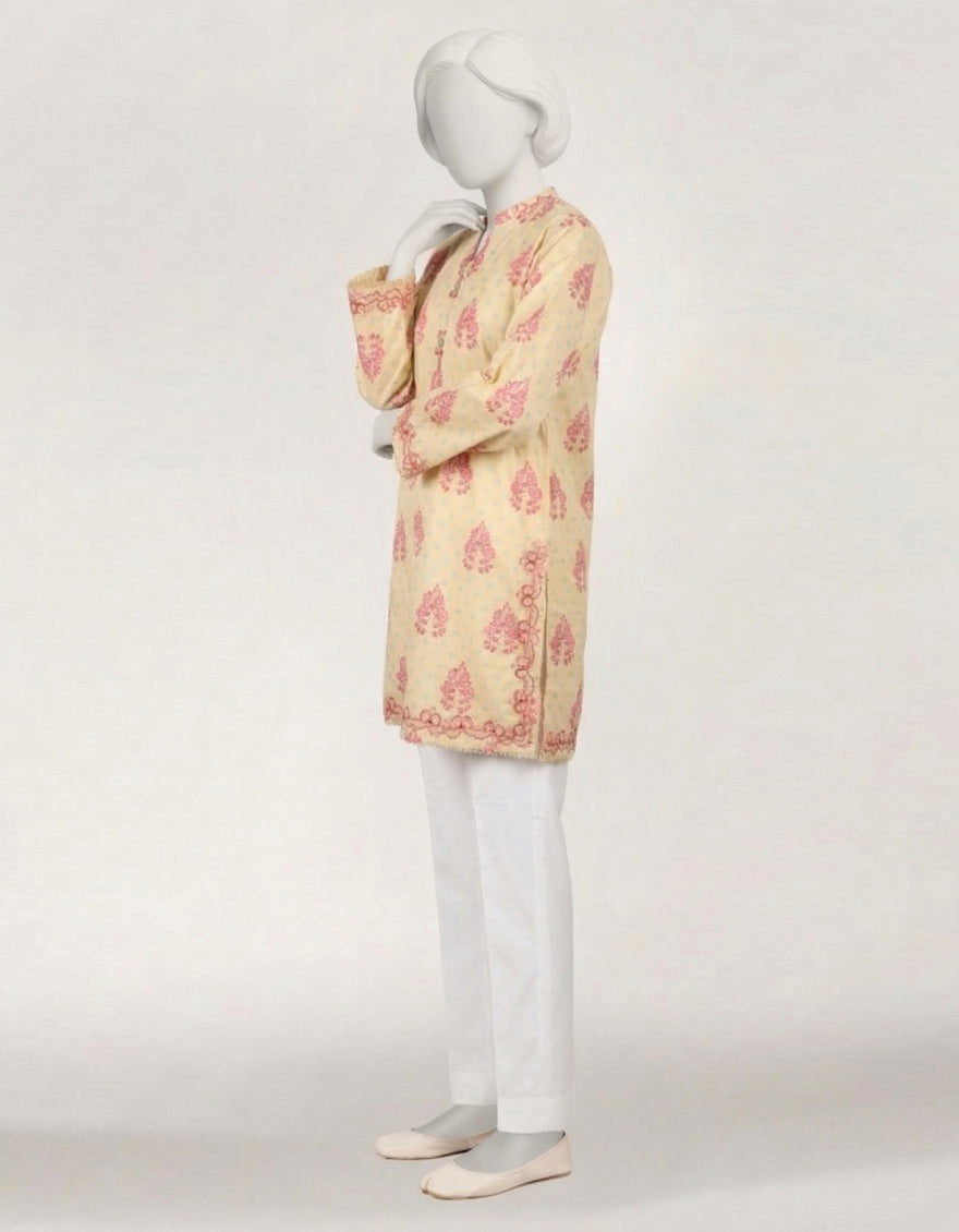 Lawn Yellow Kurti - J. Junaid Jamshed