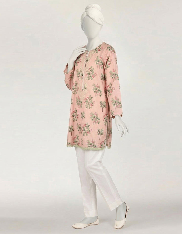 Lawn Pink Kurti - J. Junaid Jamshed