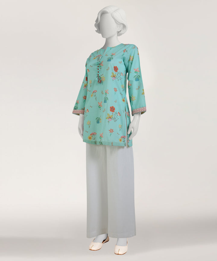 Lawn Sea Green Kurti - J. Junaid Jamshed