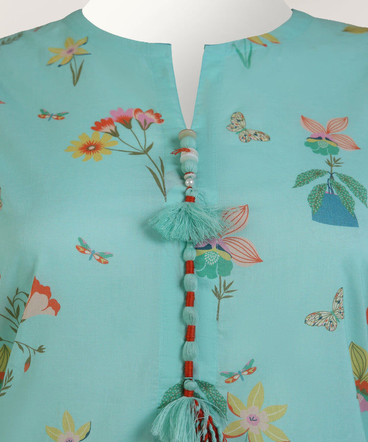 Lawn Sea Green Kurti - J. Junaid Jamshed