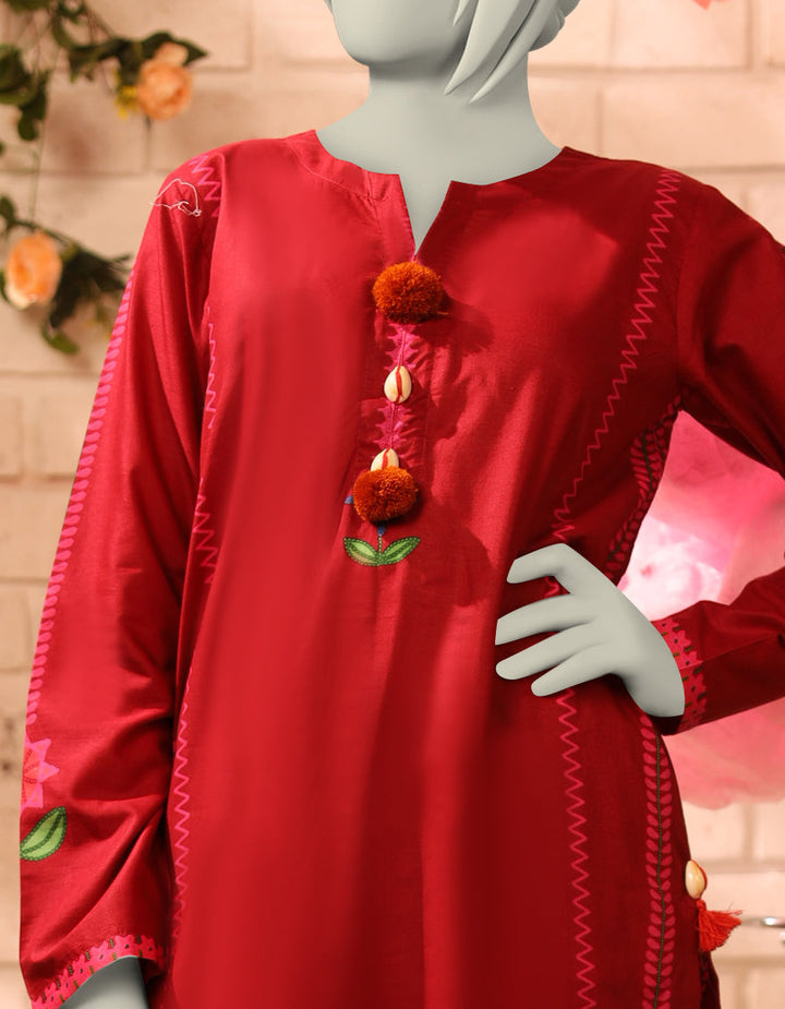Lawn Maroon Stitched Suit - J. Junaid Jamshed