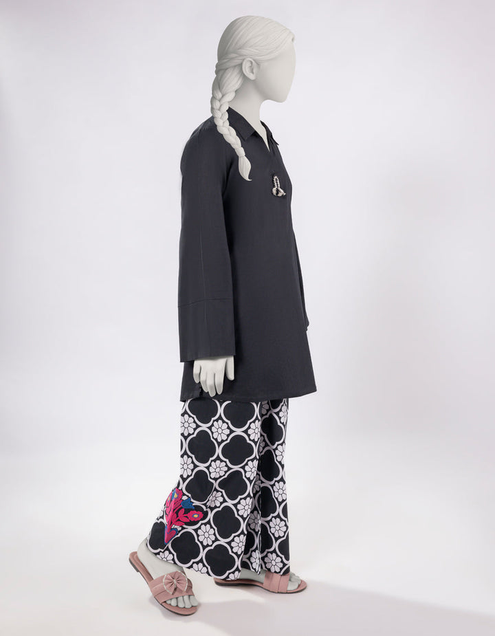 Lawn Black Stitched Suit - J. Junaid Jamshed
