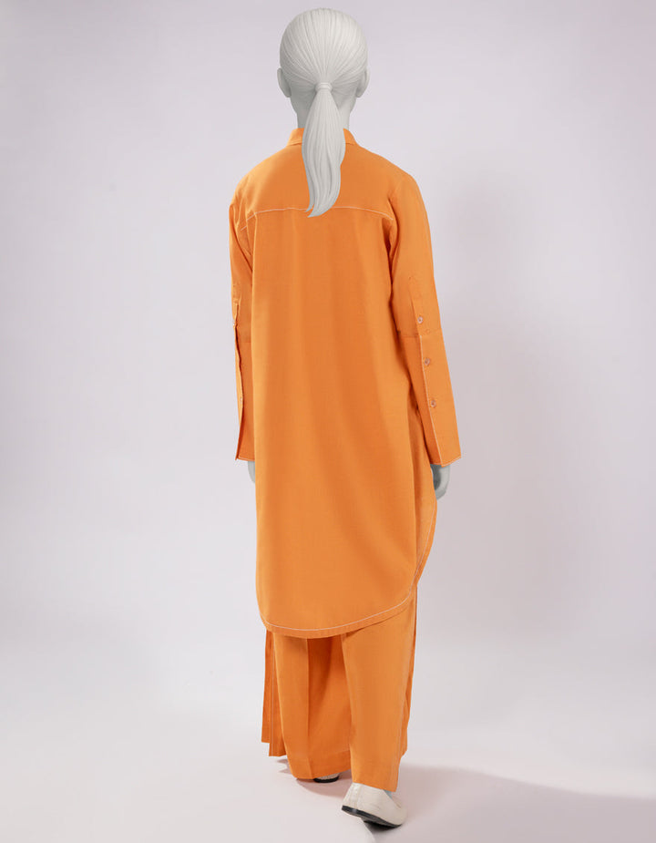 Lawn Orange Stitched Suit - J. Junaid Jamshed