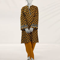 Lawn Mustard Stitched Suit - J. Junaid Jamshed