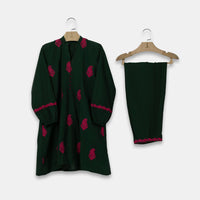 Chambray Green Stitched Suit - J. Junaid Jamshed
