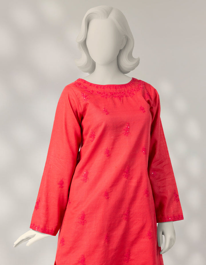 Khaddar Pink Stitched Suit - J. Junaid Jamshed