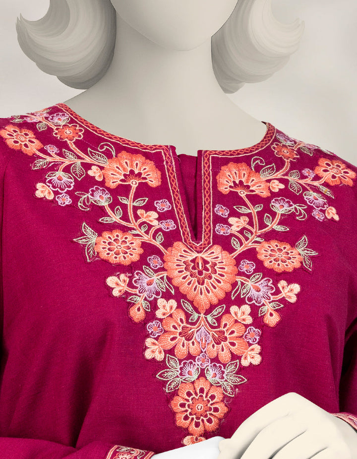 Cambric Pink Stitched Suit - J. Junaid Jamshed