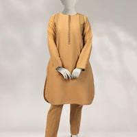Cambric Beige Stitched Suit - J. Junaid Jamshed