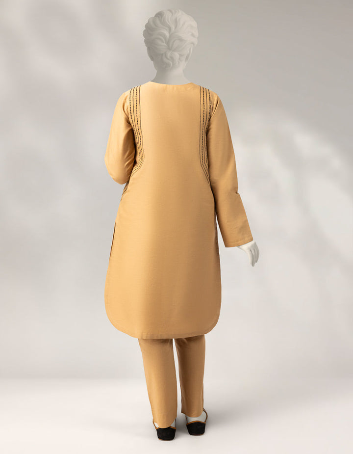 Cambric Beige Stitched Suit - J. Junaid Jamshed