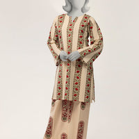 Lawn Beige Stitched Suit - J. Junaid Jamshed