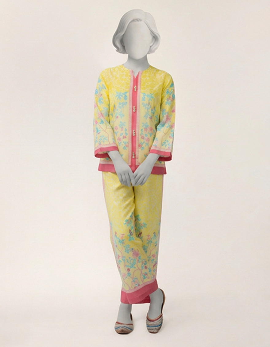 Lawn Yellow Stitched Suit - J. Junaid Jamshed