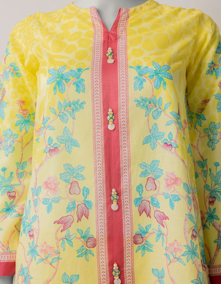 Lawn Yellow Stitched Suit - J. Junaid Jamshed