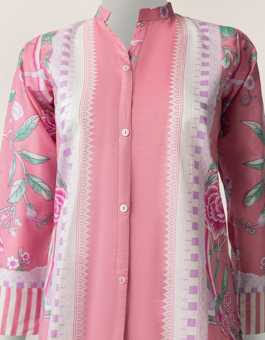 Lawn Pink Stitched Suit - J. Junaid Jamshed