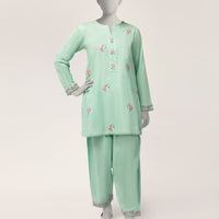 Lawn Green Stitched Suit - J. Junaid Jamshed