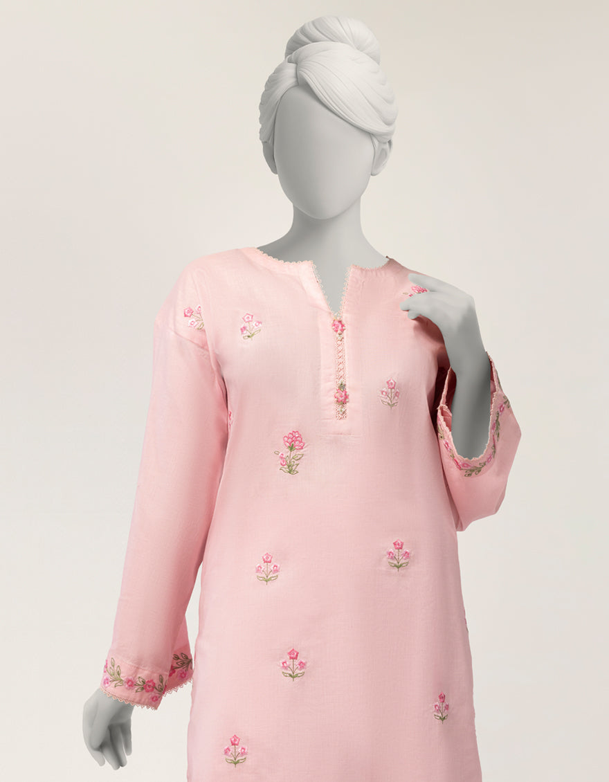 Lawn Pink Stitched Suit - J. Junaid Jamshed