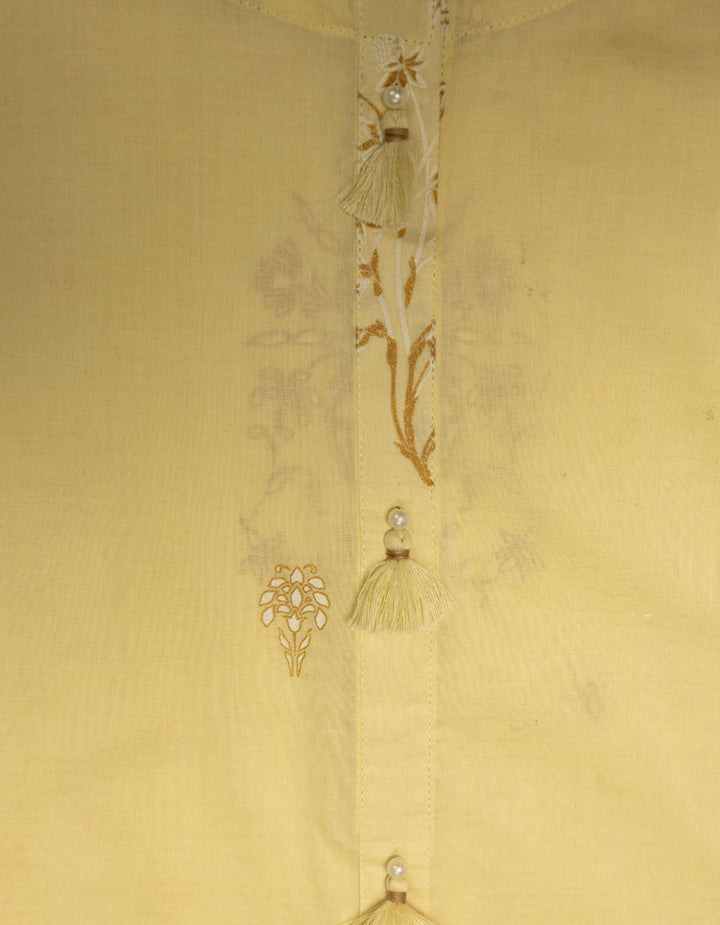 Lawn Yellow Stitched Suit - J. Junaid Jamshed