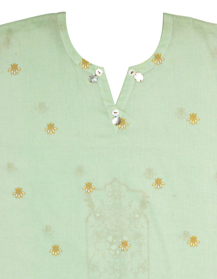 Lawn Green Stitched Suit - J. Junaid Jamshed