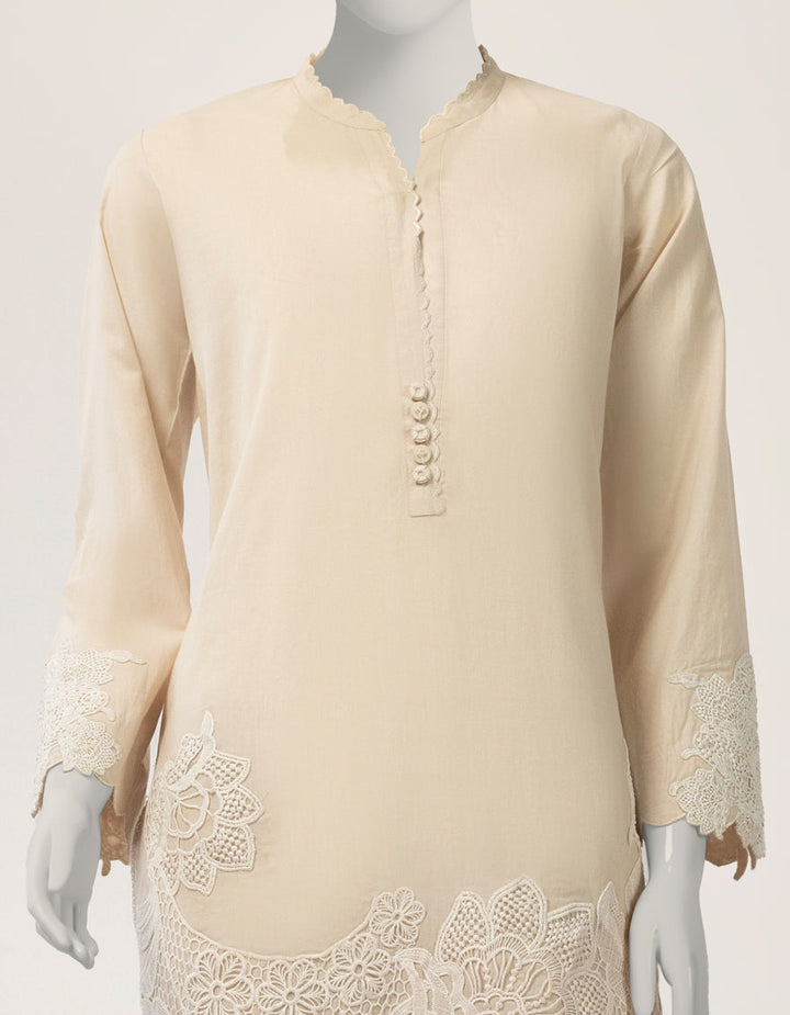 Lawn Beige Stitched Suit - J. Junaid Jamshed