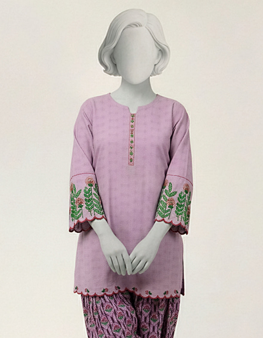 Lawn Lilac Stitched Suit - J. Junaid Jamshed