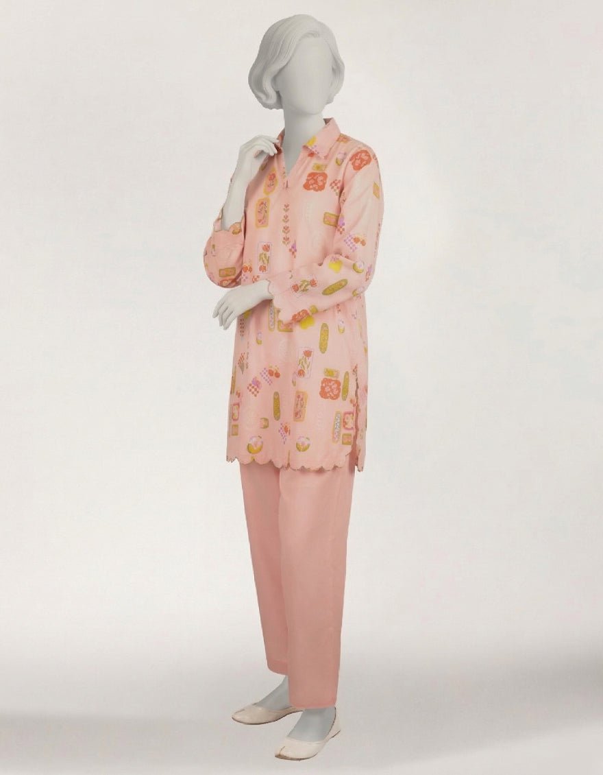 Lawn Pink Stitched Suit - J. Junaid Jamshed