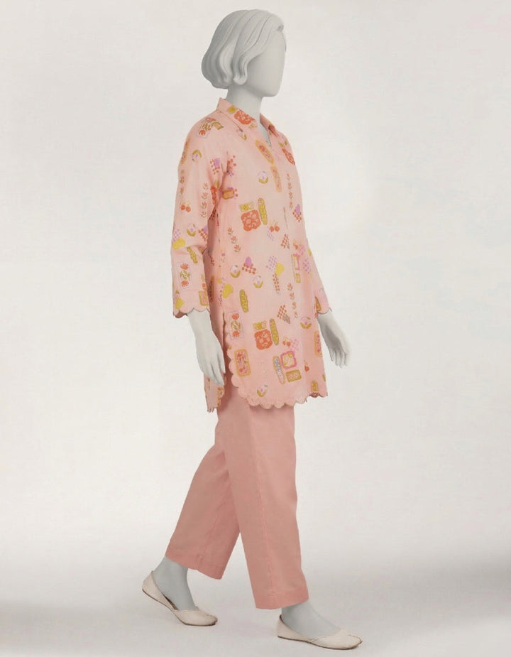 Lawn Pink Stitched Suit - J. Junaid Jamshed
