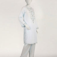 Lawn Blue Stitched Suit - J. Junaid Jamshed