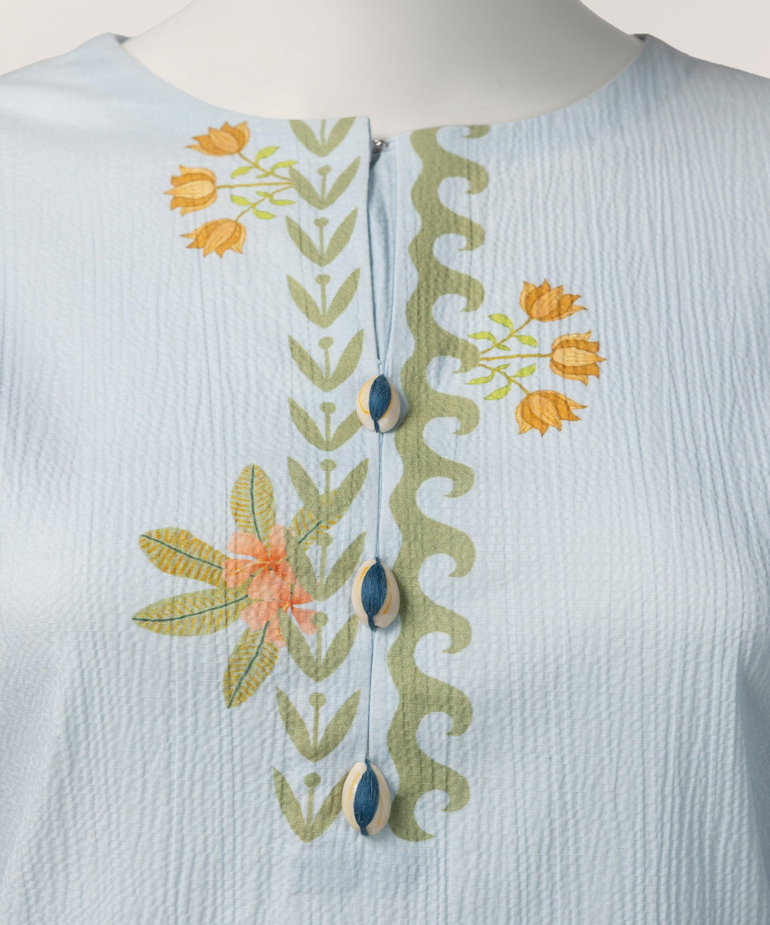 Seersucker Sky Blue Stitched Suit - J. Junaid Jamshed