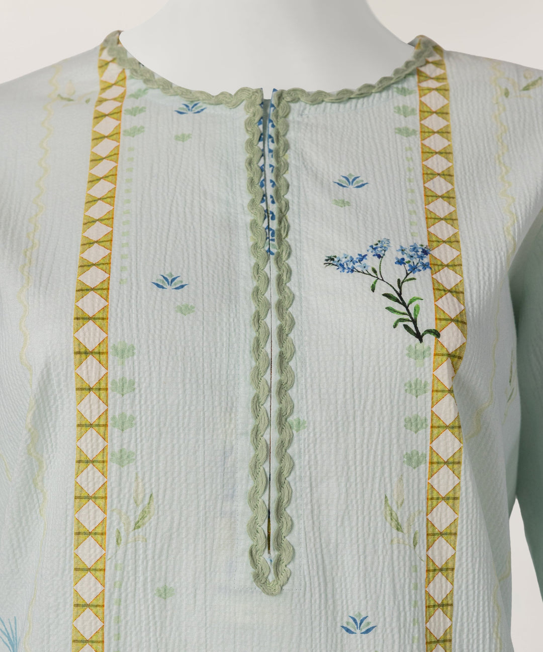 Seersucker Green Stitched Suit - J. Junaid Jamshed