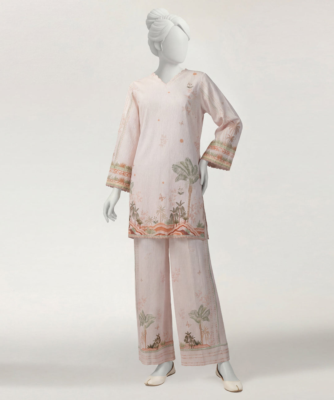 Seersucker Light Pink Stitched Suit - J. Junaid Jamshed