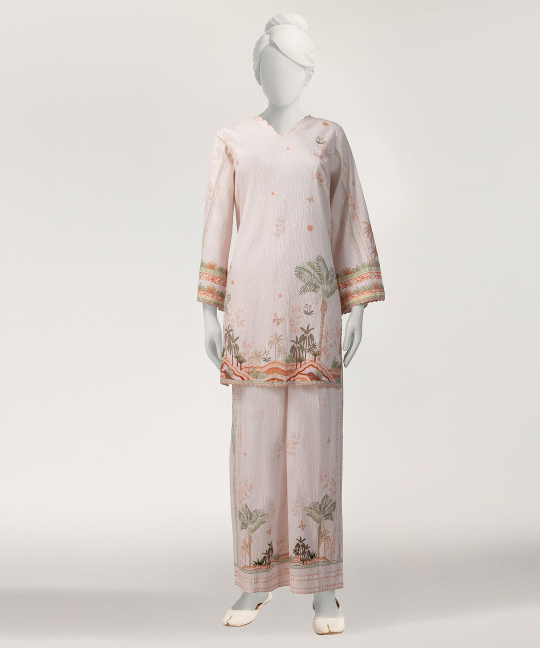 Seersucker Light Pink Stitched Suit - J. Junaid Jamshed
