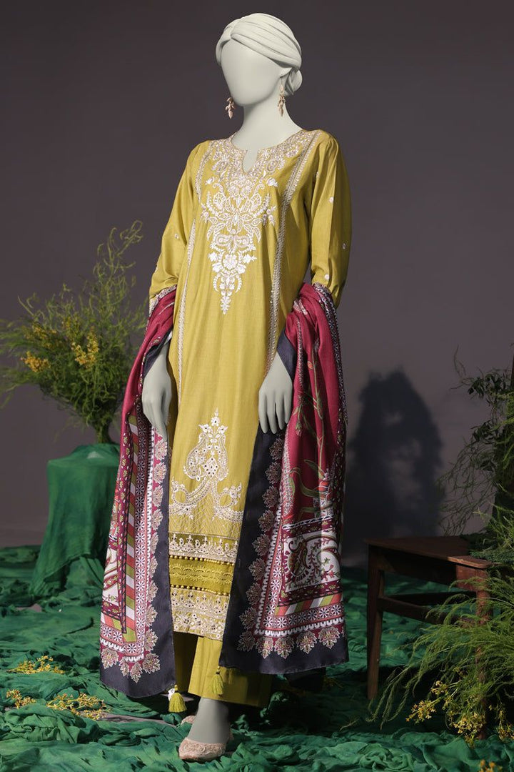 Cambric Green Stitched Suit - J. Junaid Jamshed