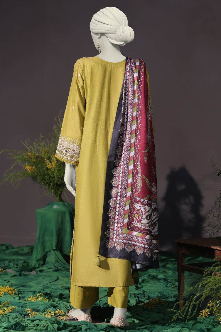 Cambric Green Stitched Suit - J. Junaid Jamshed