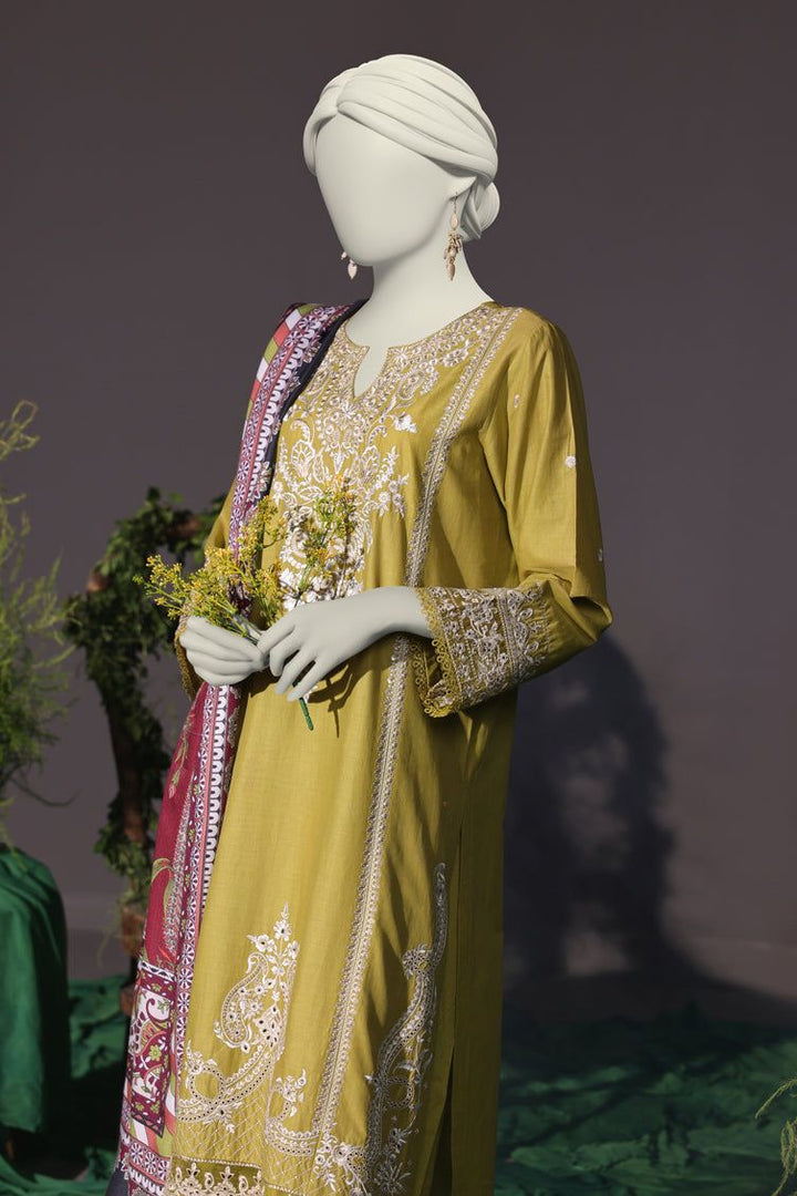 Cambric Green Stitched Suit - J. Junaid Jamshed