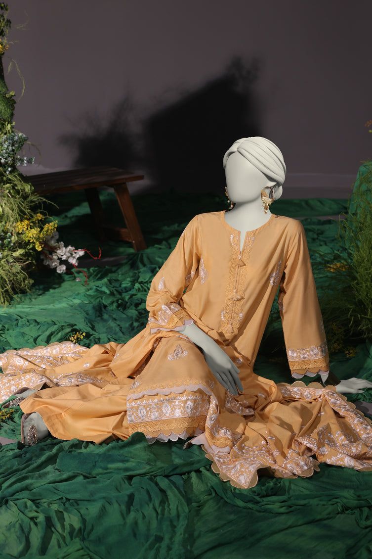 Cambric Beige Stitched Suit - J. Junaid Jamshed