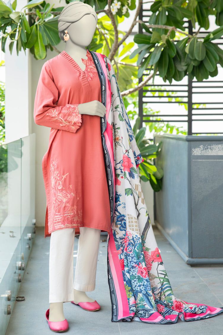 Cambric Rust Stitched Suit - J. Junaid Jamshed