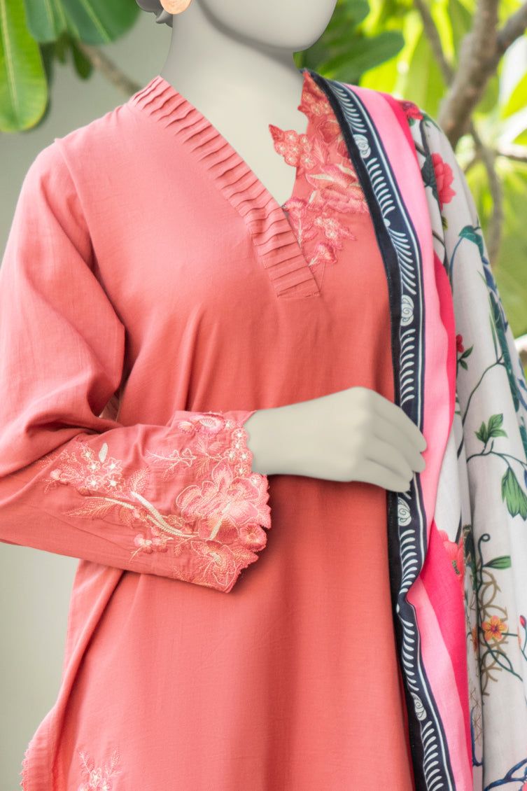 Cambric Rust Stitched Suit - J. Junaid Jamshed