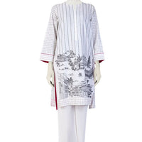 Cambric White Kurti - J. Junaid Jamshed