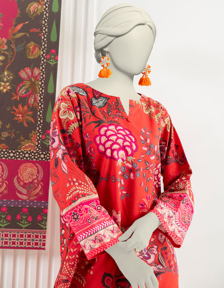 Khaddar Orange Kurti - J. Junaid Jamshed