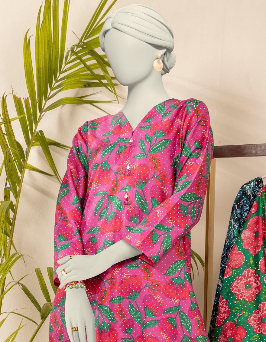 Cambric Pink Kurti - J. Junaid Jamshed