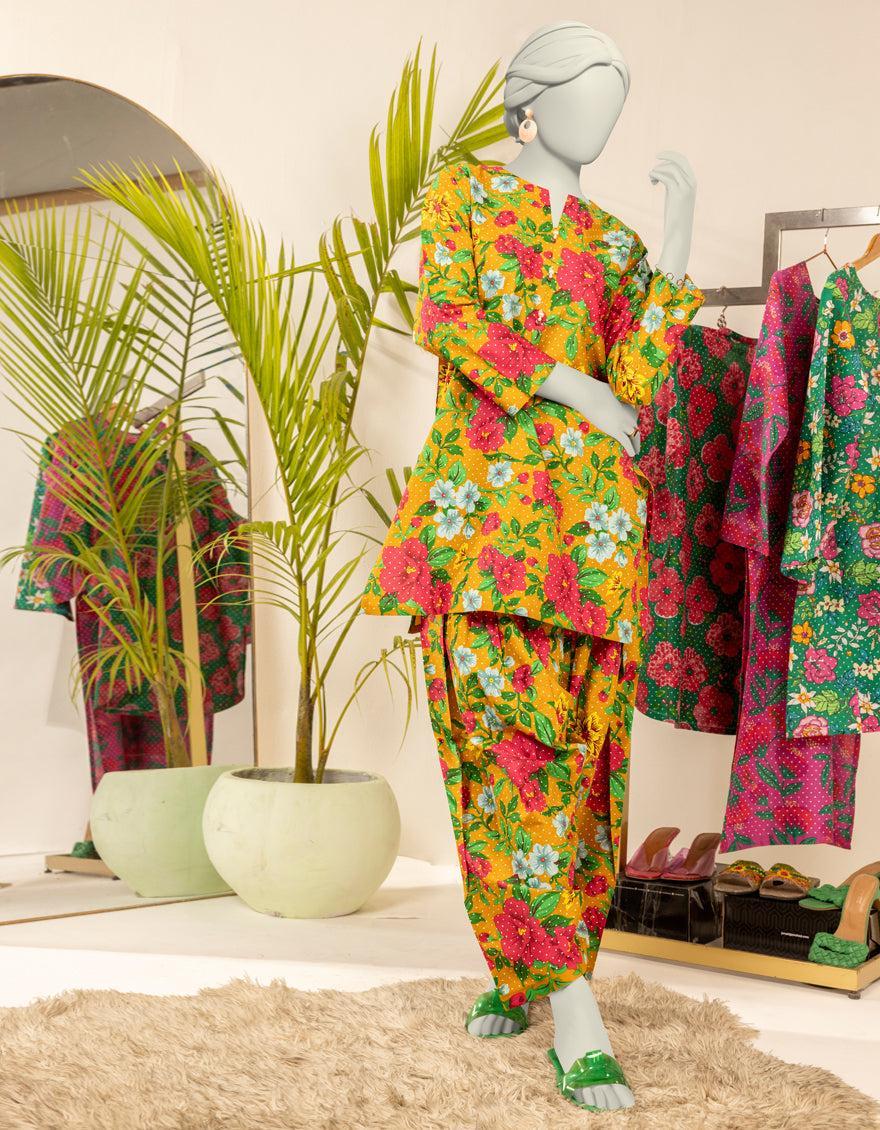 Cambric Orange Kurti - J. Junaid Jamshed