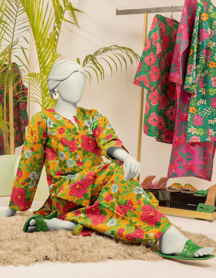 Cambric Orange Kurti - J. Junaid Jamshed