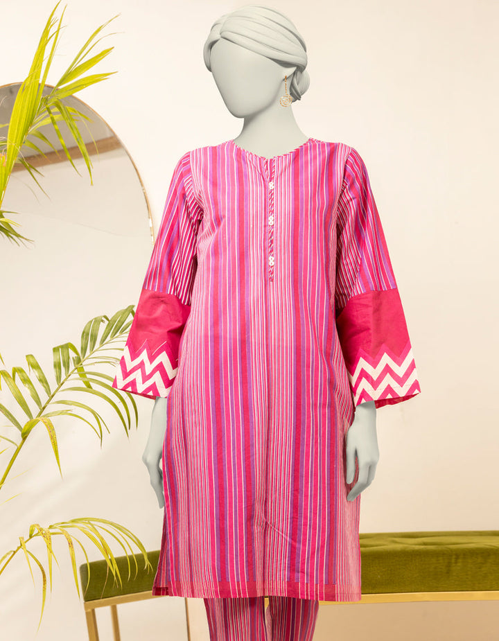 Cambric Pink Kurti - J. Junaid Jamshed