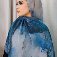 Stone Flow Aqua Printed Hijab