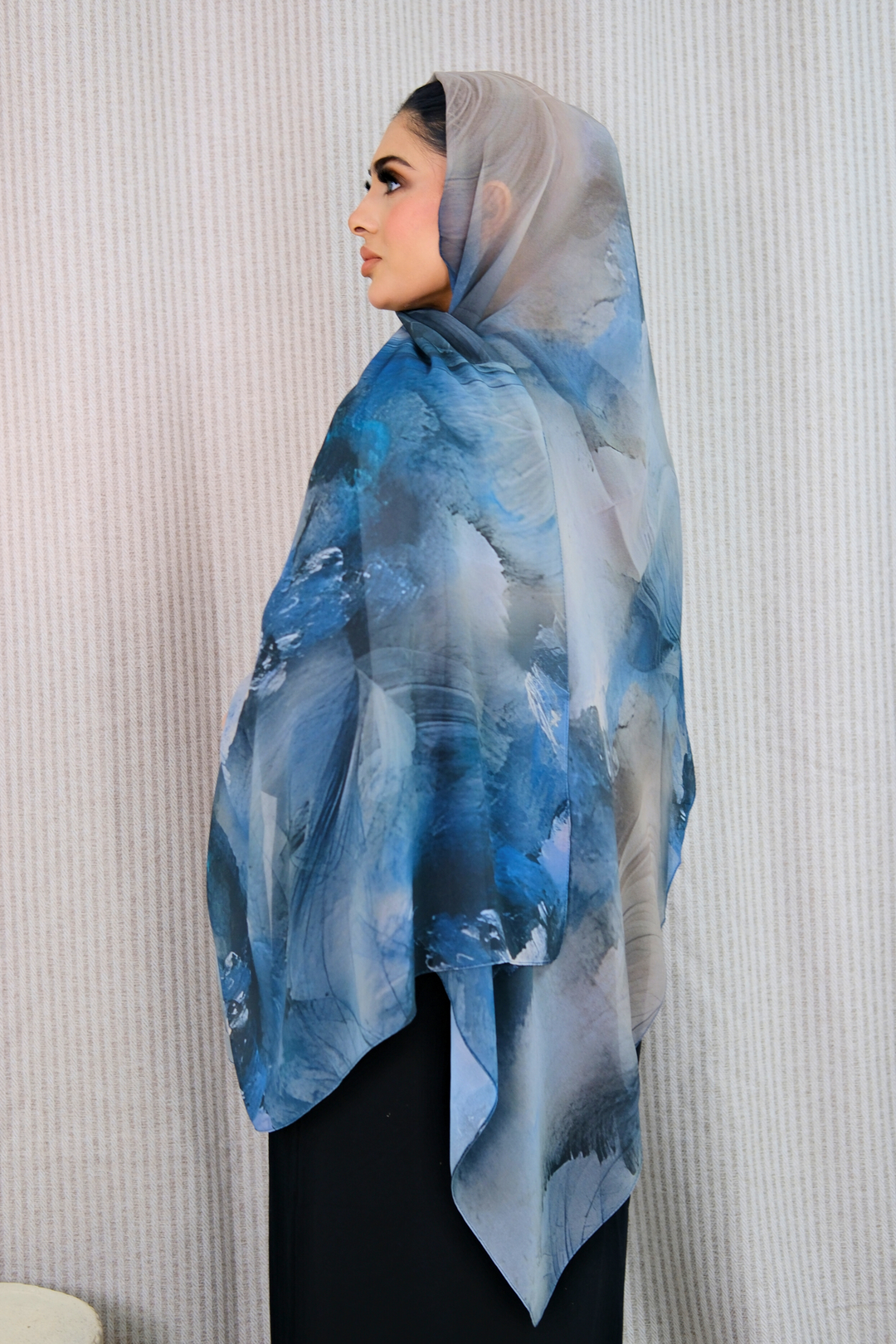 Stone Flow Aqua Printed Hijab
