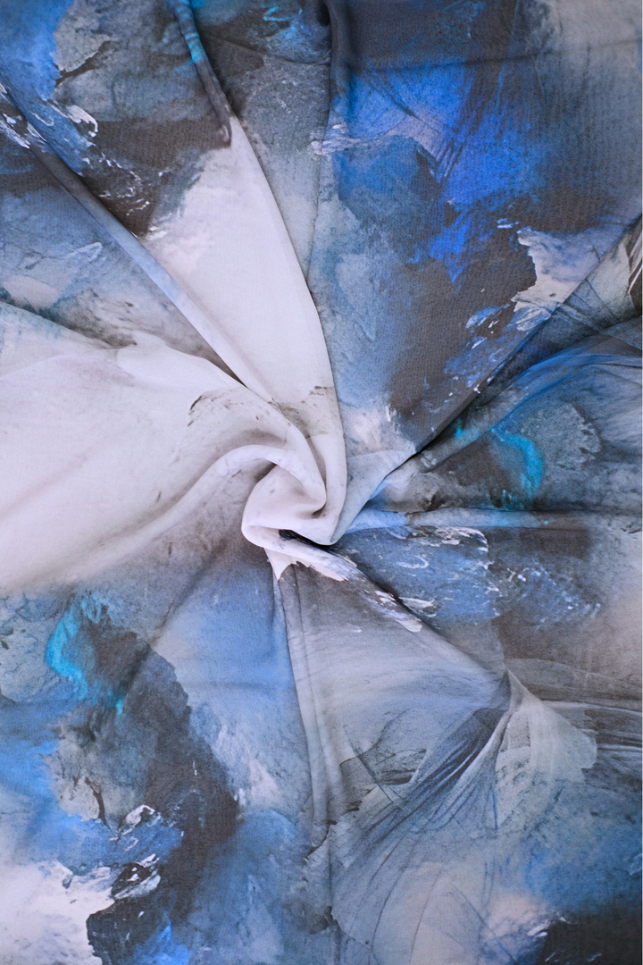 Stone Flow Aqua Printed Hijab