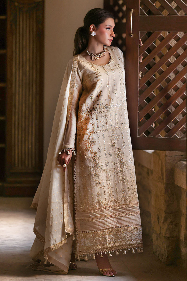 Embroidered Mehsuri Beige Stitched Suit - Gul Ahmed