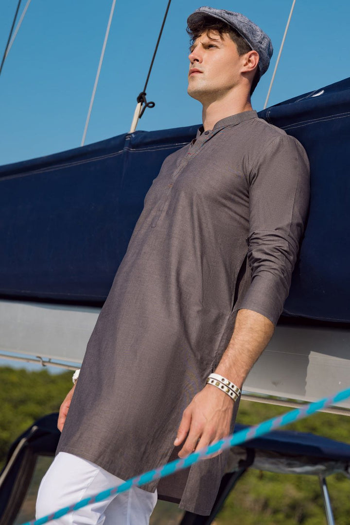 Cotton Grey Kurta - Almirah