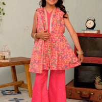 Taser Silk Shocking Pink Stitched Suit - Senorita
