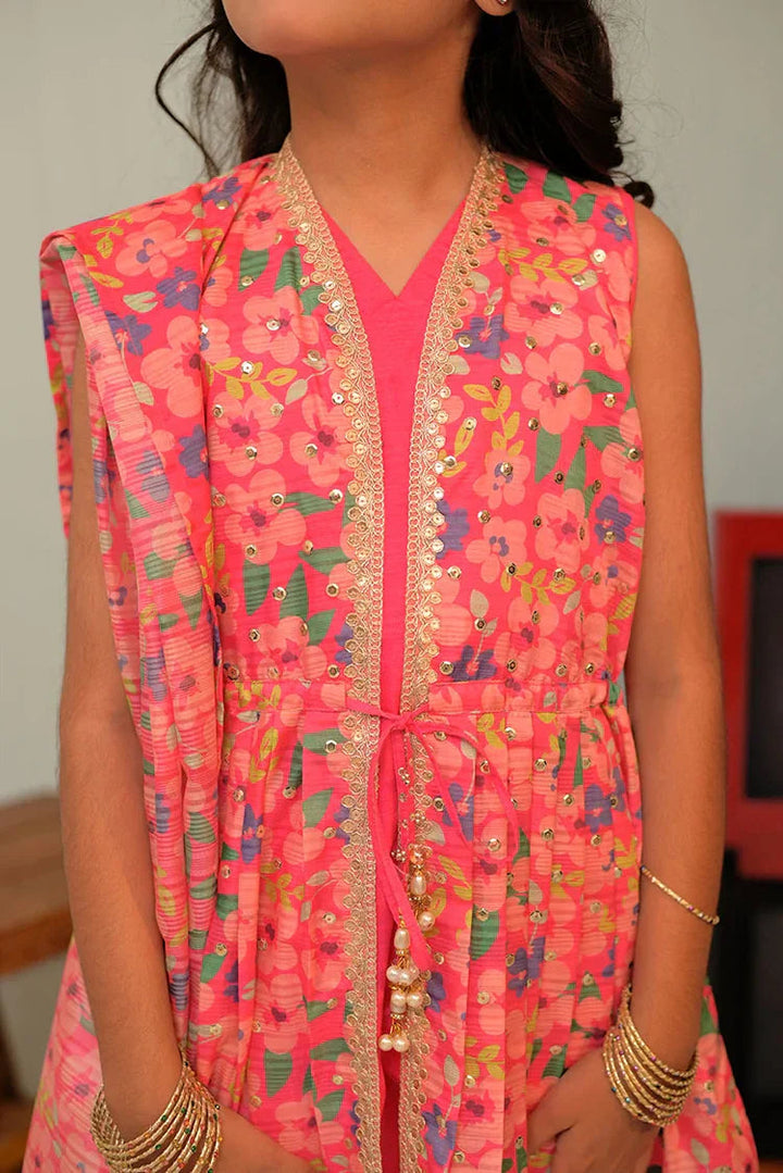 Taser Silk Shocking Pink Stitched Suit - Senorita