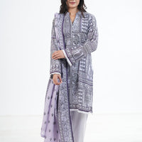 Khaddar Grey Stitched Suit - Khaadi